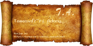 Temesvári Adony névjegykártya